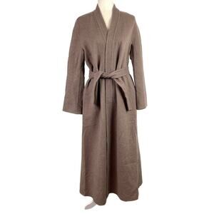 Mondi Pure New Wool Belted Longline Duster Cardigan Beige German Size 34 USA 2